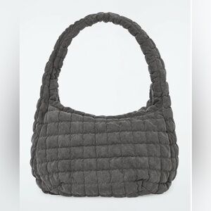 COS Ovesized Quilted Crossbody Bag Grey Denim